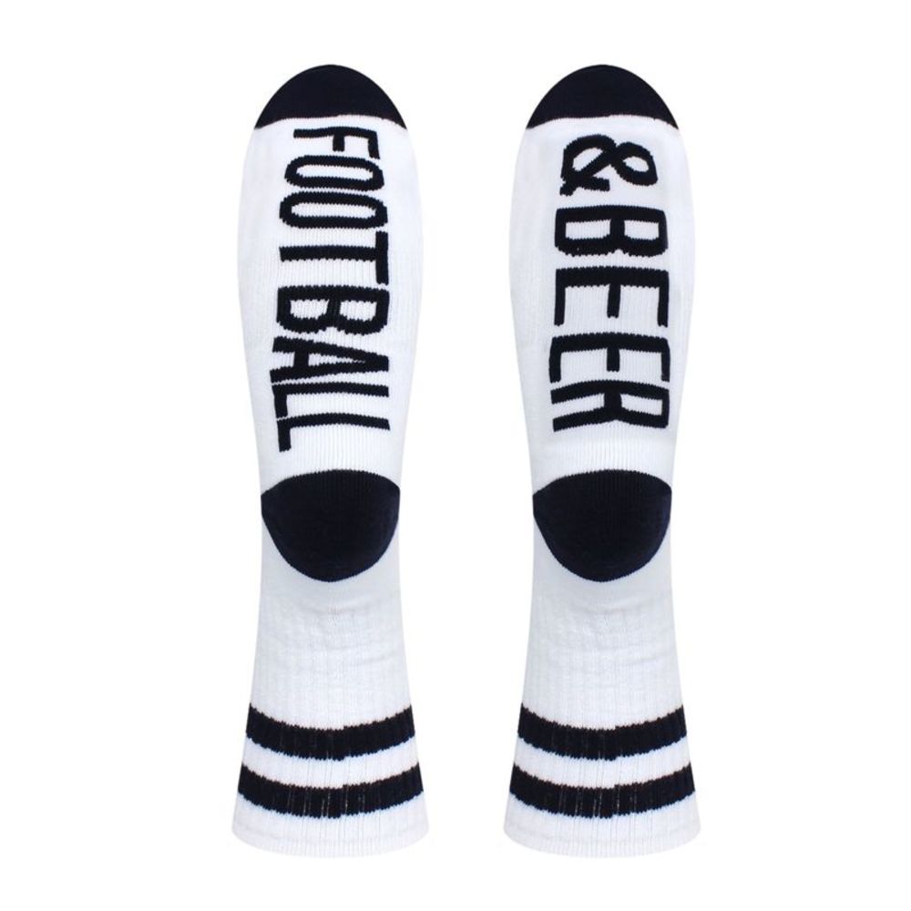 SOCK TALK Mens White Embedded Moisture Wicking Novelty Crew Socks 7-12